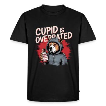 Célibataire Saint-Valentin Amour Cupidon Drôle Dicton - T-shirt Premium bio Homme - noir - Devant - Nico (187cm)