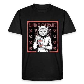 Célibataire Saint-Valentin Amour Cupidon Drôle Dicton - T-shirt Premium bio Homme - noir - Devant - Nico (187cm)
