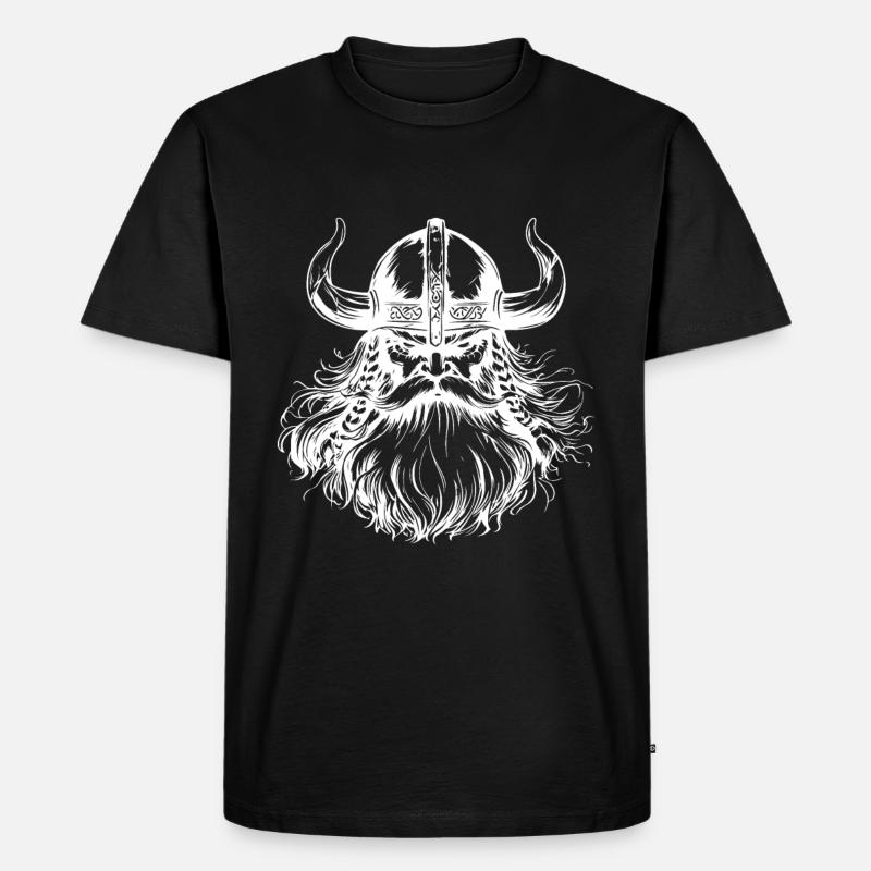 Wikinger Krieger - Männer Premium Bio T-Shirt - Schwarz