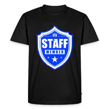 Staff Member - Men's Premium Organic T-Shirt - black - Front - Nico (187cm)