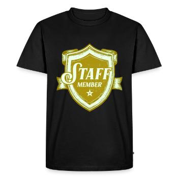 Staff Member - Men's Premium Organic T-Shirt - black - Front - Nico (187cm)