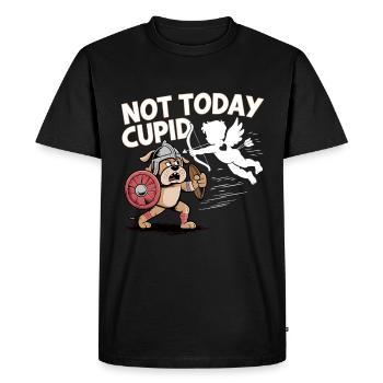 Célibataire & Anti Amour Saint-Valentin Pas aujourd’hui Cupidon - T-shirt Premium bio Homme - noir - Devant - Nico (187cm)