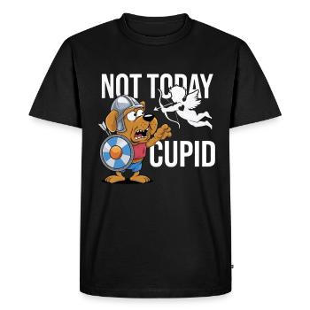 Célibataire & Anti Amour Saint-Valentin Pas aujourd’hui Cupidon - T-shirt Premium bio Homme - noir - Devant - Nico (187cm)