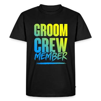Groom Crew - Men's Premium Organic T-Shirt - black - Front - Nico (187cm)
