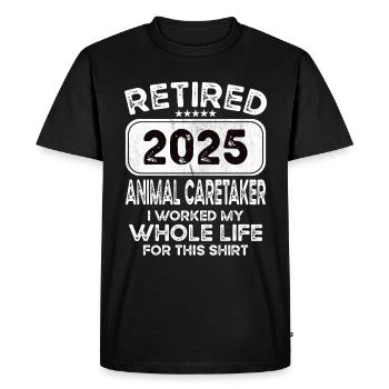 Retired Animal caretaker 2025 - Men's Premium Organic T-Shirt - black - Front - Nico (187cm)