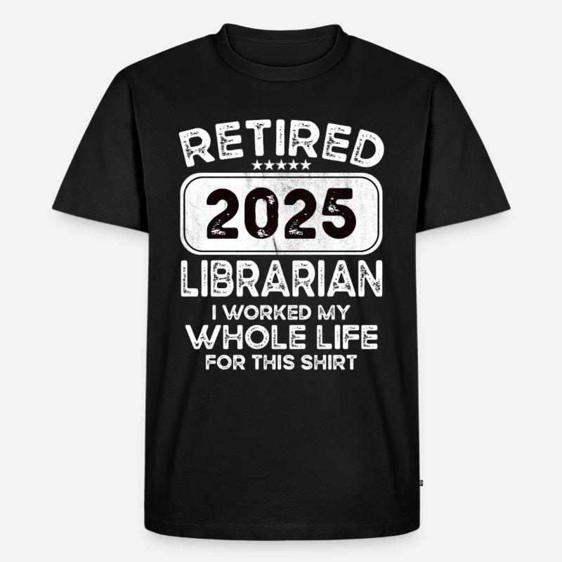 Retired Librarian 2025 - Männer Premium Bio T-Shirt - Schwarz