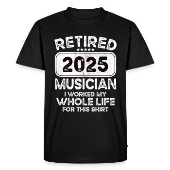 Musicien à la retraite 2025 - T-shirt Premium bio Homme - noir - Devant - Nico (187cm)