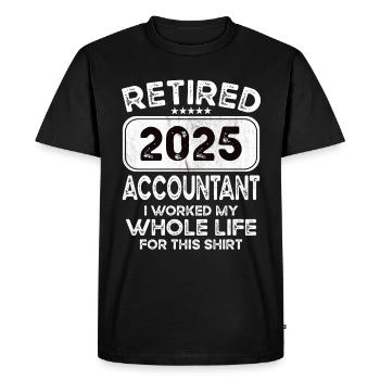 Comptable à la retraite 2025 - T-shirt Premium bio Homme - noir - Devant - Nico (187cm)