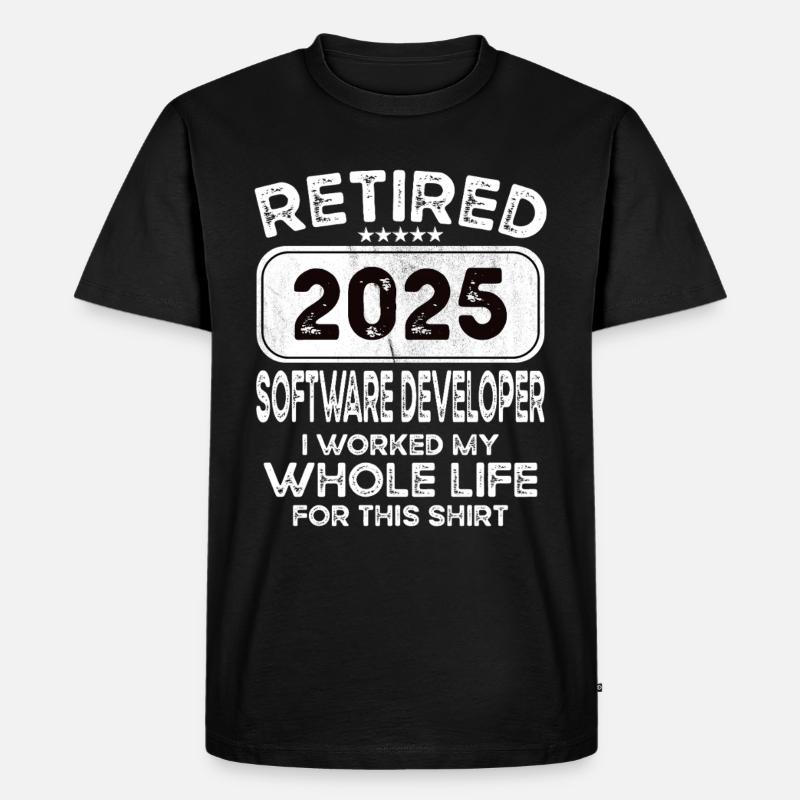 Retired Software developer 2025 - Männer Premium Bio T-Shirt - Schwarz
