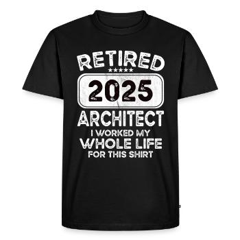 Retired Architect 2025 - Men's Premium Organic T-Shirt - black - Front - Nico (187cm)