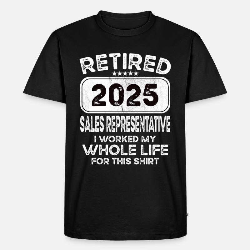 Retired Sales representative 2025 - Männer Premium Bio T-Shirt - Schwarz