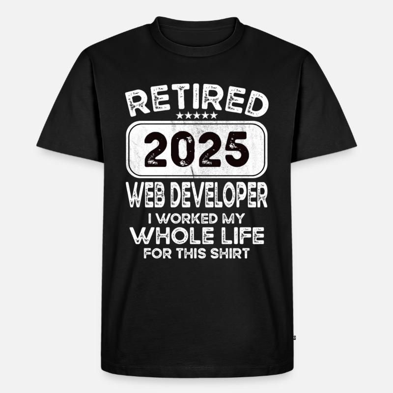 Retired Web developer 2025 - Men's Premium Organic T-Shirt - black
