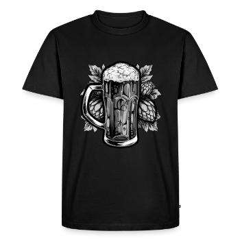 Beer Mug Hops Malt Beer - Men's Premium Organic T-Shirt - black - Front - Nico (187cm)