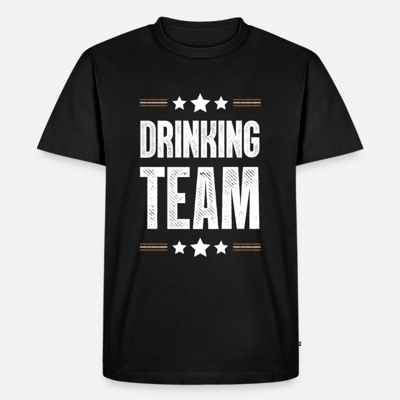 Drinking Team - Männer Premium Bio T-Shirt - Schwarz