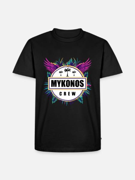 Mykonos Crew Tropisch - Männer Premium Bio T-Shirt - Schwarz