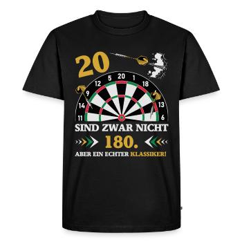 Les fléchettes 20 ne sont pas des fléchettes d’anniversaire de 180 - T-shirt Premium bio Homme - noir - Devant - Nico (187cm)