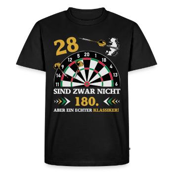 Les fléchettes 28 ne sont pas des fléchettes d’anniversaire de 180 - T-shirt Premium bio Homme - noir - Devant - Nico (187cm)