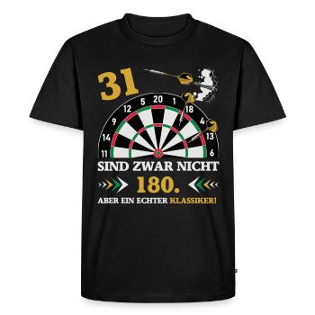 Les fléchettes 31 ne sont pas des fléchettes d’anniversaire de 180 - T-shirt Premium bio Homme - noir - Devant - Nico (187cm)