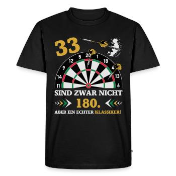 Les fléchettes 33 ne sont pas des fléchettes d’anniversaire de 180 - T-shirt Premium bio Homme - noir - Devant - Nico (187cm)