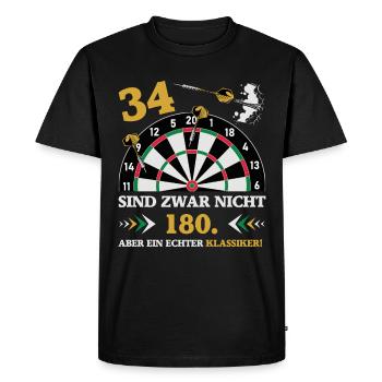 Les fléchettes 34 ne sont pas des fléchettes d’anniversaire de 180 - T-shirt Premium bio Homme - noir - Devant - Nico (187cm)