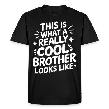 Frère Grand Frère Frère Famille - T-shirt Premium bio Homme - noir - Devant - Nico (187cm)