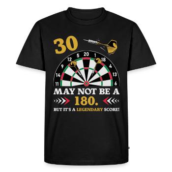 Not 180 but a classic 30th birthday dart - Men's Premium Organic T-Shirt - black - Front - Nico (187cm)