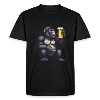 Bière Gorilla Pixel - T-shirt Premium bio Homme - noir - Devant - Nico (187cm)