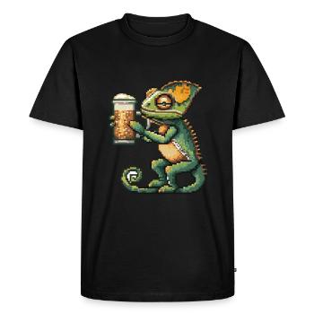 Bière Chameleon Pixel - T-shirt Premium bio Homme - noir - Devant - Nico (187cm)