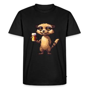 Bière Meerkat Pixel - T-shirt Premium bio Homme - noir - Devant - Nico (187cm)