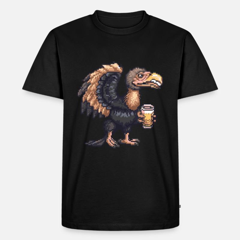 Harpyie Vogel Pixel Bier - Männer Premium Bio T-Shirt - Schwarz