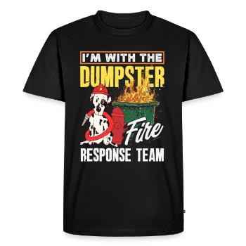 Dumpster Fire Response Team Leader - Men's Premium Organic T-Shirt - black - Front - Nico (187cm)