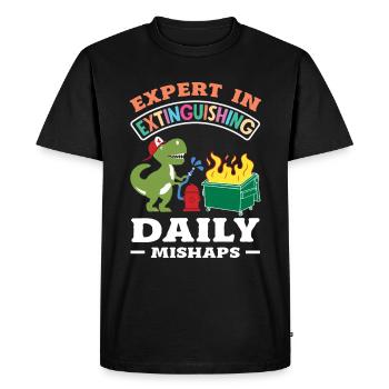 Dumpster Fire Response Team Leader - Men's Premium Organic T-Shirt - black - Front - Nico (187cm)