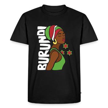 Burundi Drapeau Couleurs Afrique Patrimoine Noir - T-shirt Premium bio Homme - noir - Devant - Nico (187cm)