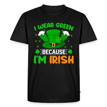 St. Patrick's Day Irish Pride Proud Clover Green - Men's Premium Organic T-Shirt - black - Front - Nico (187cm)