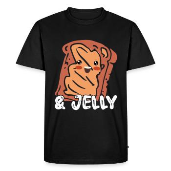 Petit déjeuner au beurre d’arachide sucré - T-shirt Premium bio Homme - noir - Devant - Nico (187cm)