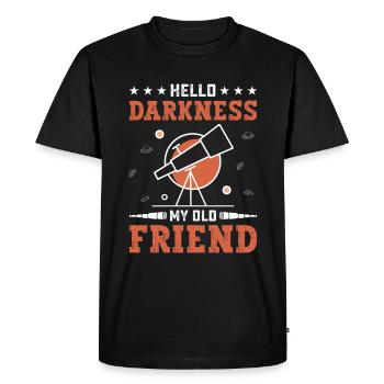 Telescope Hello Darkness Science Stars - Men's Premium Organic T-Shirt - black - Front - Nico (187cm)