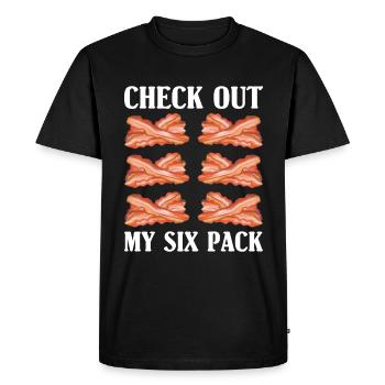 Bacon Sixpack Bacon Belly Meat Plaisir - T-shirt Premium bio Homme - noir - Devant - Nico (187cm)