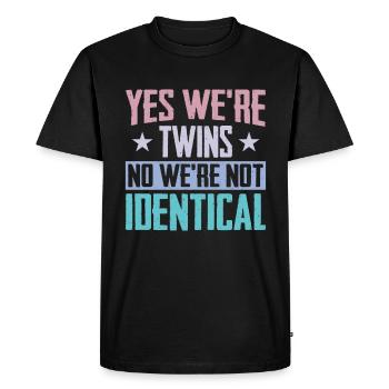 Oui, nous sommes jumeaux, non, nous ne sommes pas identiques - T-shirt Premium bio Homme - noir - Devant - Nico (187cm)