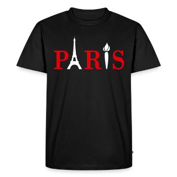 Paris jeux France - T-shirt Premium bio Homme - noir - Devant - Nico (187cm)