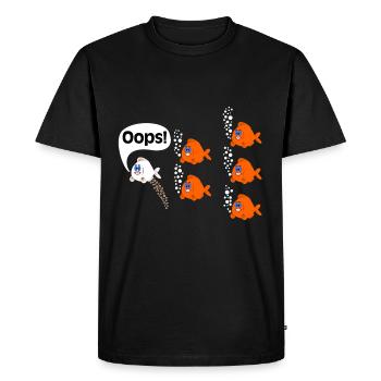 Fart Pupsen Oops fish Fart flatulence flatulence - Men's Premium Organic T-Shirt - black - Front - Nico (187cm)