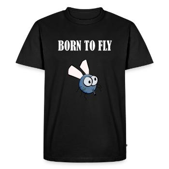 Né pour voler - T-shirt Premium bio Homme - noir - Devant - Nico (187cm)