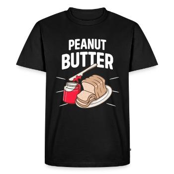 Peanut butter and jam Toast Bread Breakfast - Men's Premium Organic T-Shirt - black - Front - Nico (187cm)