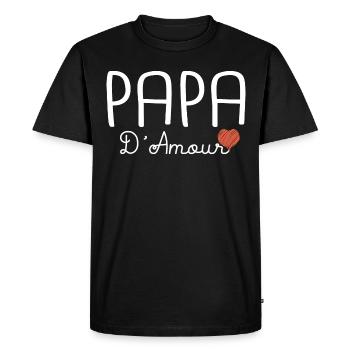 papa d amour T shirt famille - T-shirt Premium bio Homme - noir - Devant - Nico (187cm)