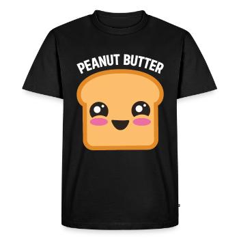Toast au beurre d’arachide sucré - T-shirt Premium bio Homme - noir - Devant - Nico (187cm)