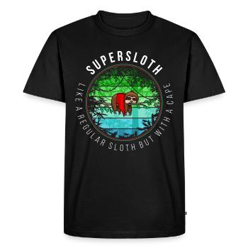 Supersloth in the jungle - Men's Premium Organic T-Shirt - black - Front - Nico (187cm)