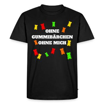 Sans oursons en gélatine, sans moi - T-shirt Premium bio Homme - noir - Devant - Nico (187cm)