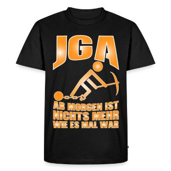 JGA T-Shirt Ab morgen ist nichts mehr wie es mal - Männer Premium Bio T-Shirt - Schwarz - Vorne - Nico (187cm)