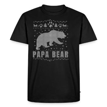 Partenaire familial Look papa maman bébé ours laid chemise - T-shirt Premium bio Homme - noir - Devant - Nico (187cm)