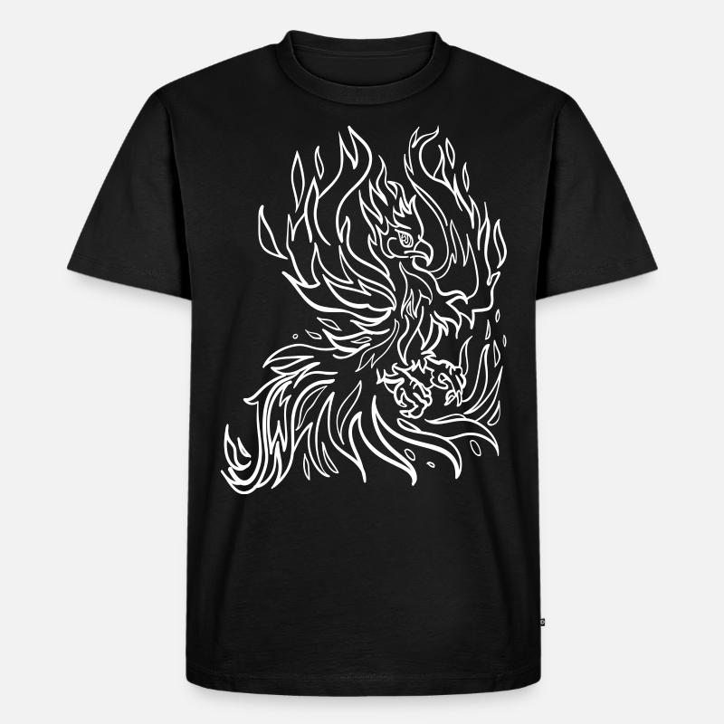 Feuer vogel - Männer Premium Bio T-Shirt - Schwarz