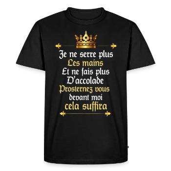 Distance sociale - prosternez vous ! - T-shirt Premium bio Homme - noir - Devant - Nico (187cm)